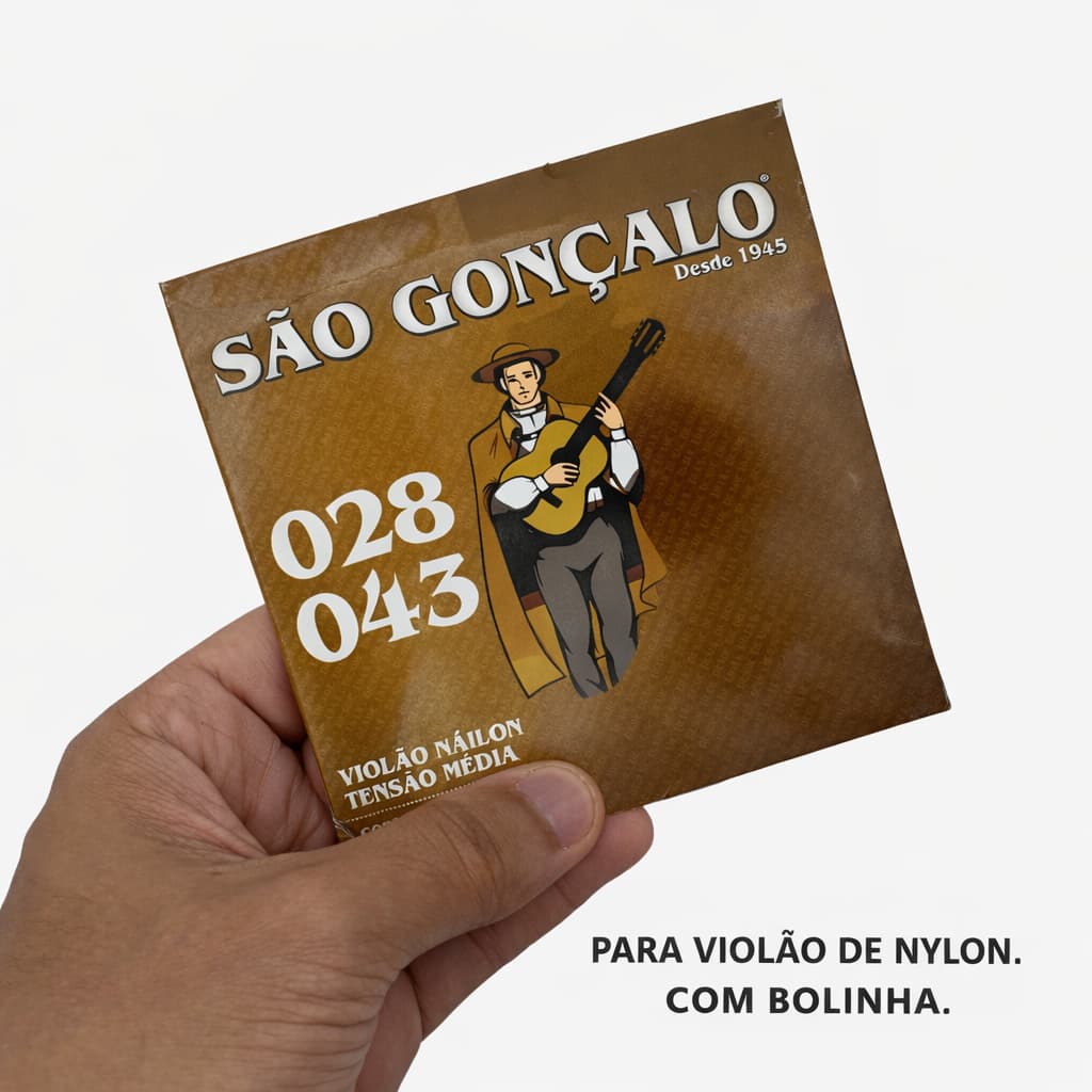 ENCORDOAMENTO SAO GONÇALO VIOLÃO NYLON CRISTAL C/BOLINHA TENSÃO MEDIA 028