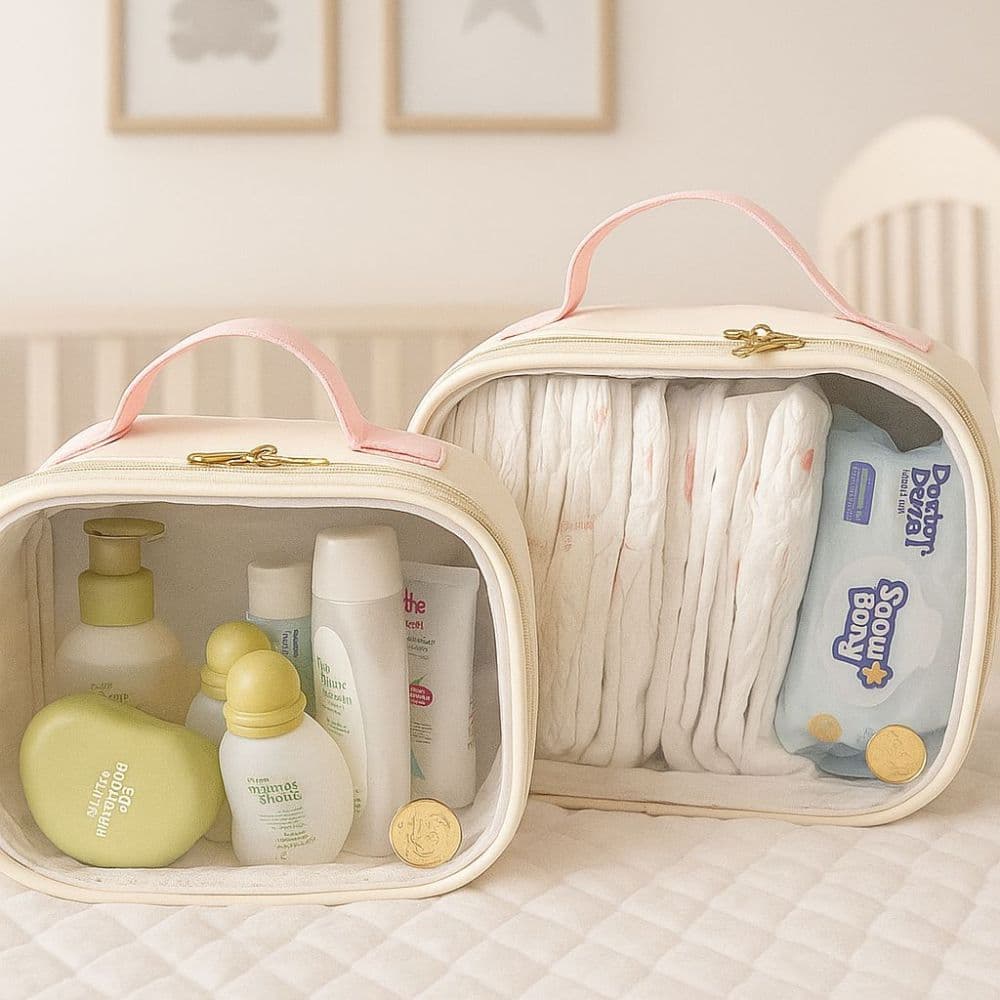 Kit 2 peças Necessaire organizadora transparente para itens de higiniene