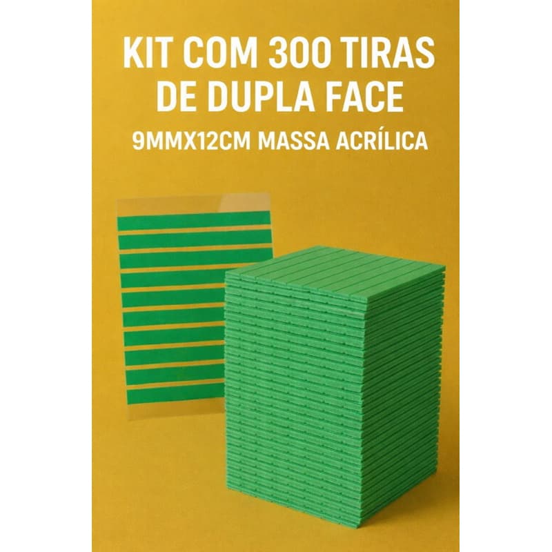 Fita Dupla Face Extra Forte Fracionada Tiras Adesiva Resistente Massa Acrílica
