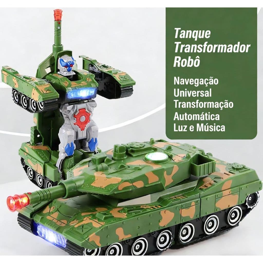 Música leve tanque de deformação elétrica carro de brinquedo carro blindado robô menino carro de brinquedo