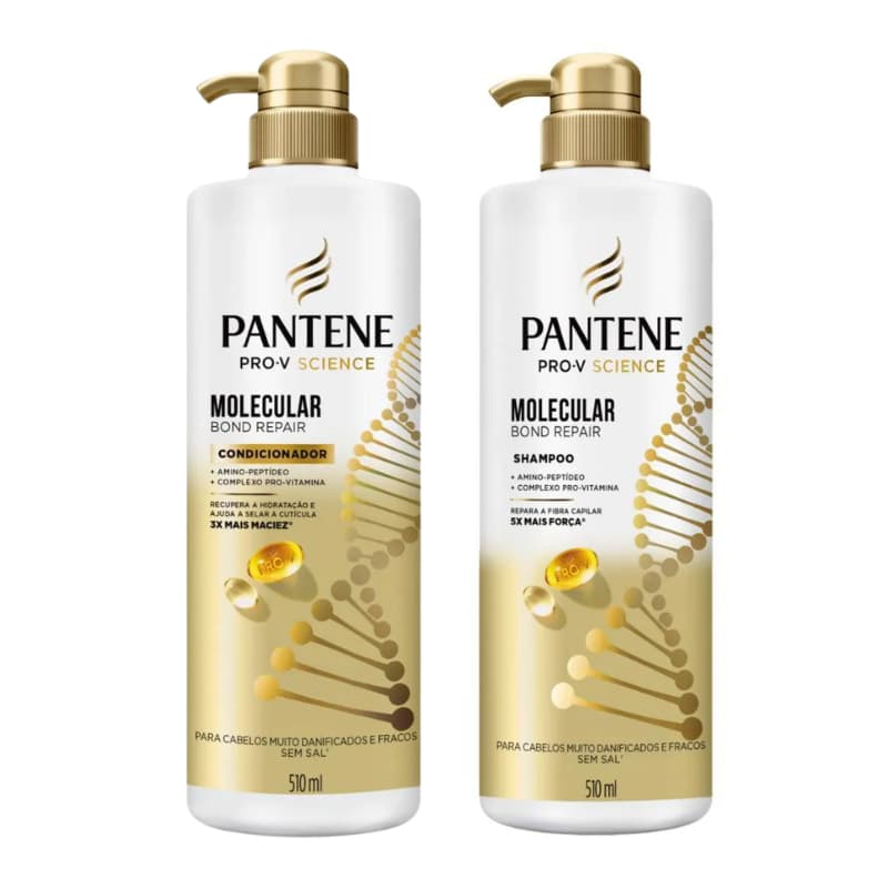 Kit Shampoo e Condicionador Pantene Reparador Molecular Bond Repair 510mL
