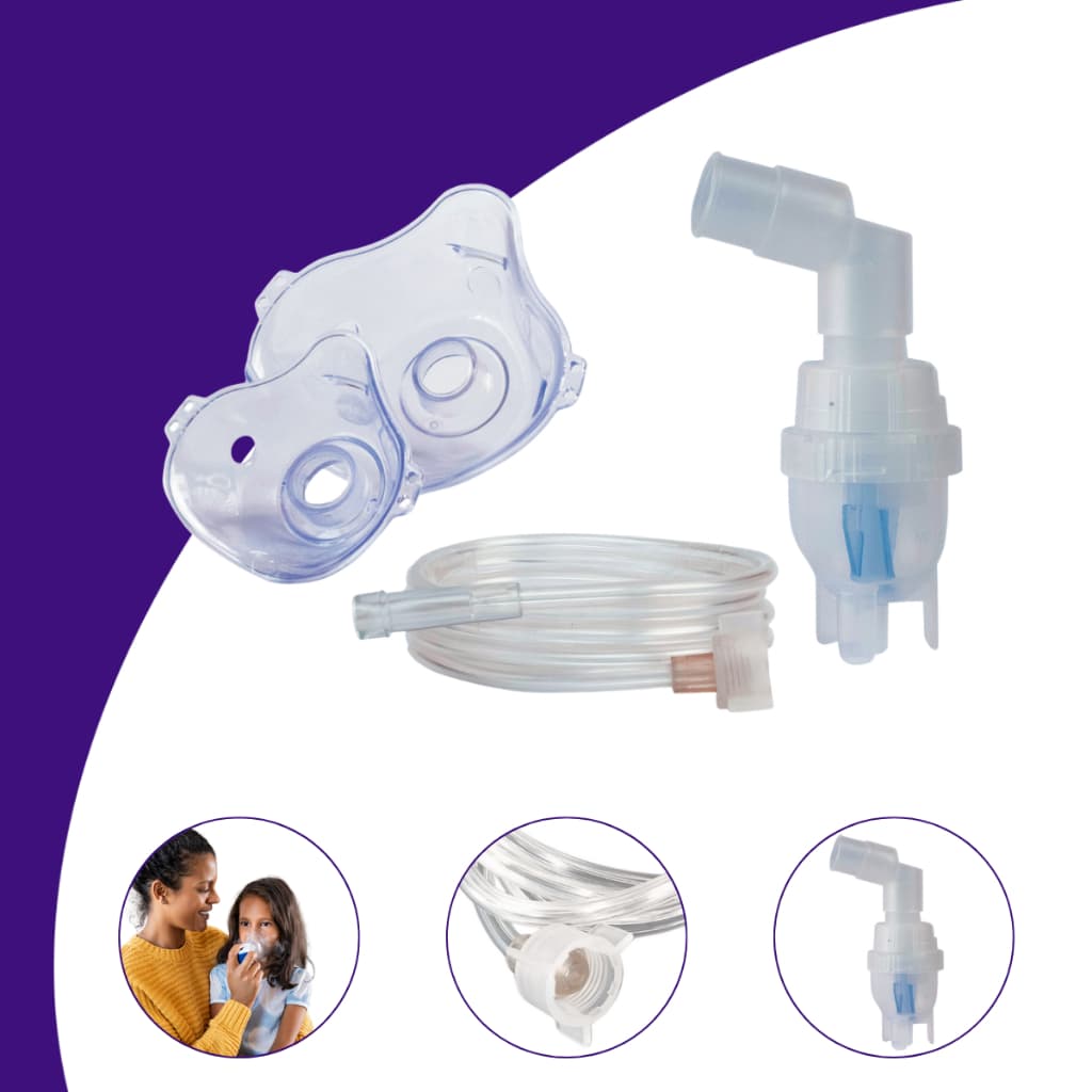 Máscara Nebulizador Branco com Mangueira e Copo | Adulto Infantil Acessório Inalador universal