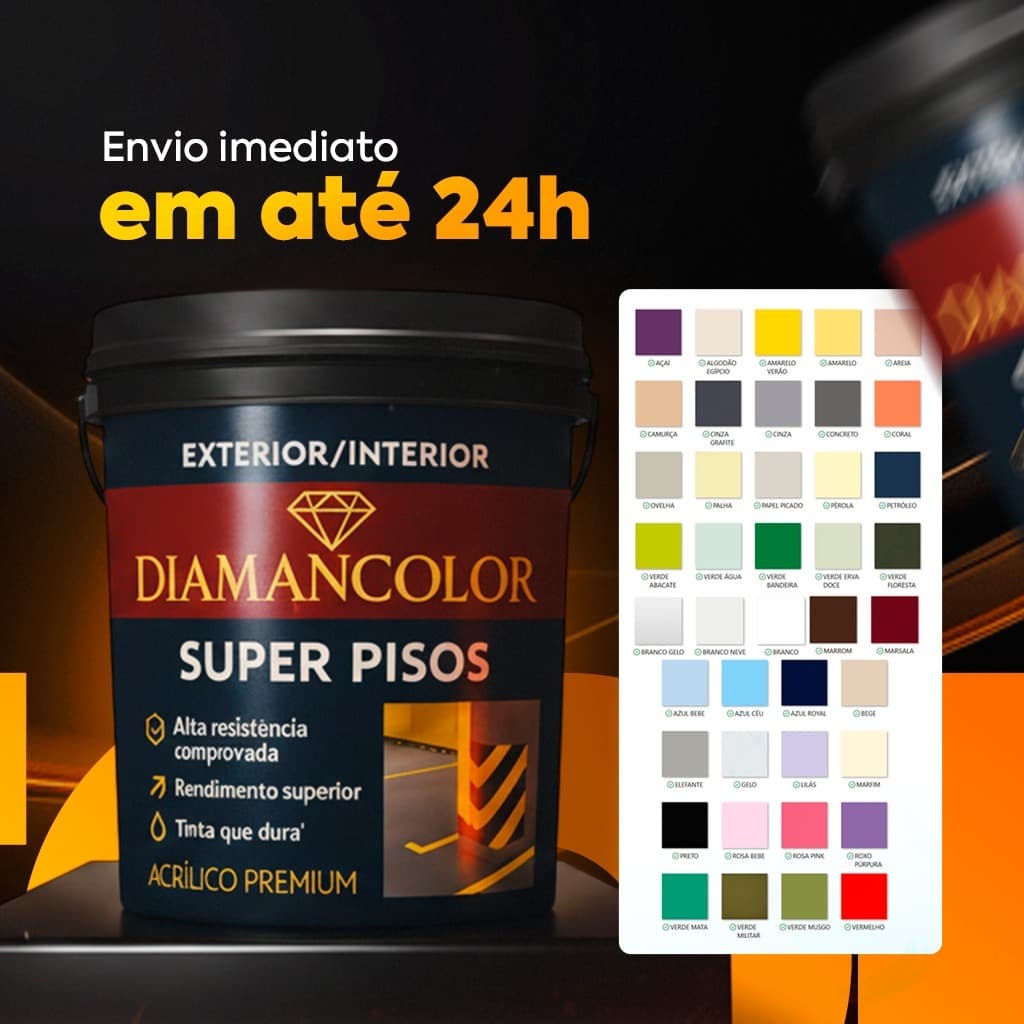 Tinta Piso 14 L Premium super resistente Lavável antiderrapante anti mofo - DIAMANCOLOR