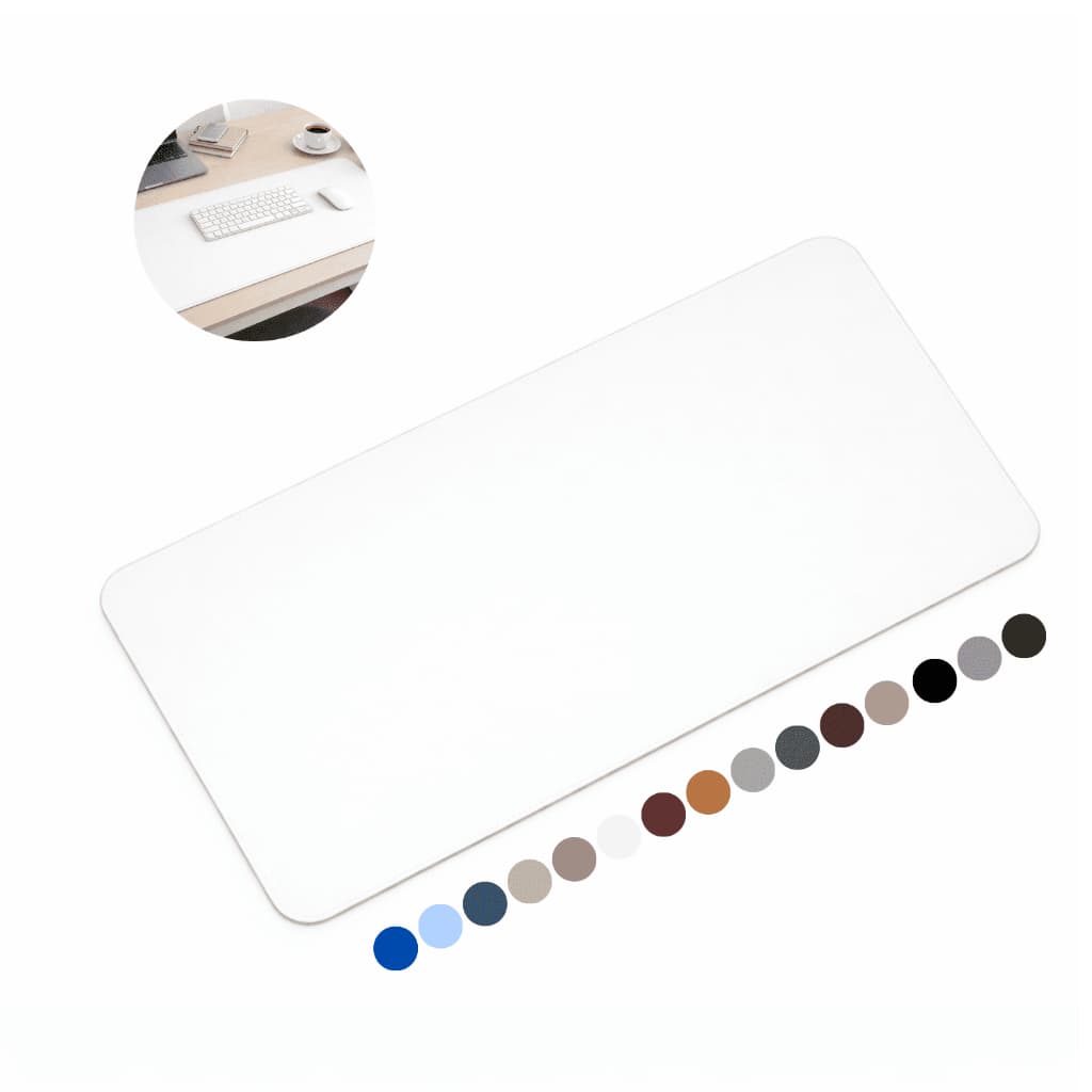 Mouse Pad Grande Couro Sintético Branco Premium