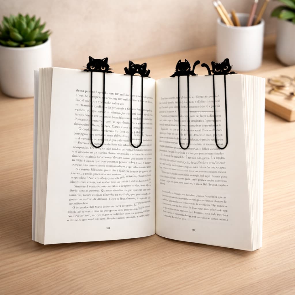 Marcadores de página, livro, revista, caderno - personalizado para leitura - Gato, presente criativo