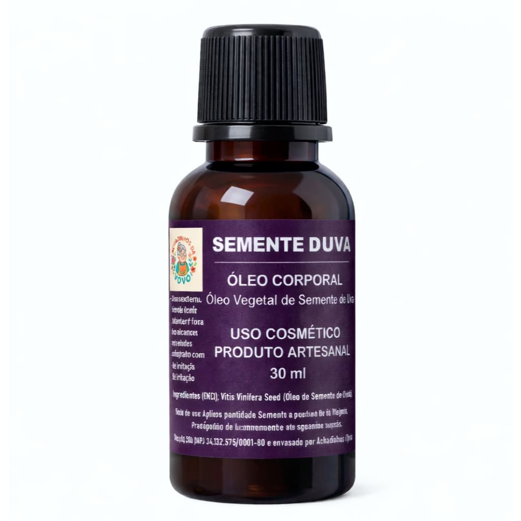 🟣 SEMENTE DE UVA (PURO) Óleo Corporal Semente de Uva 30ml | Óleo Vegetal Puro | Uso Cosmético | Produto Artesanal
