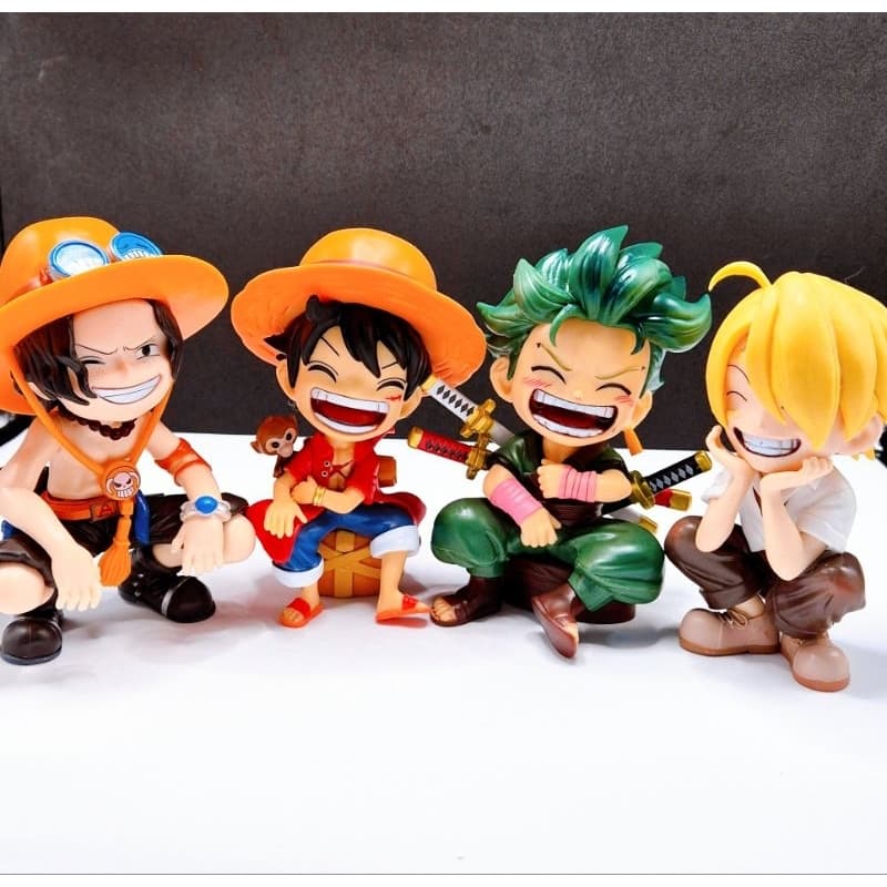 Action figure one piece bonece zoro luffy ace sanji