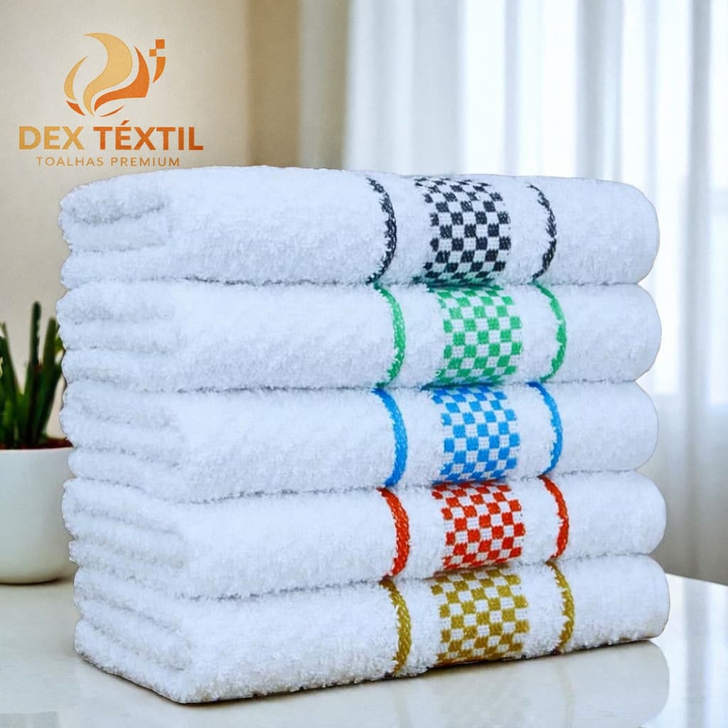Kit 5 Panos de Prato Jacquard 45x70 Atoalhado Toalha Copa Premium Gourmet Luxo