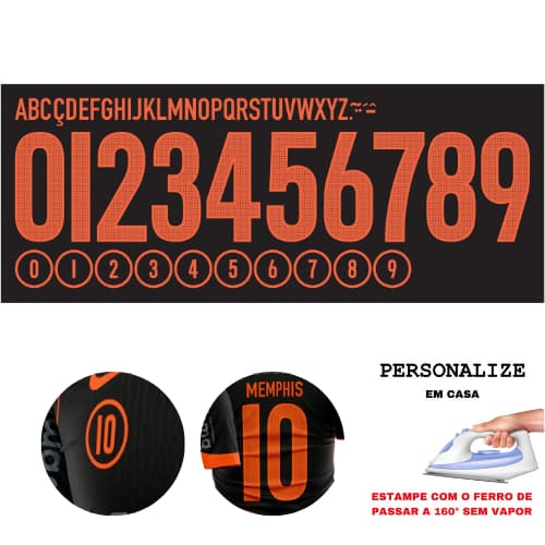 Personalização Nome e Número Termocolante Para camisa de time