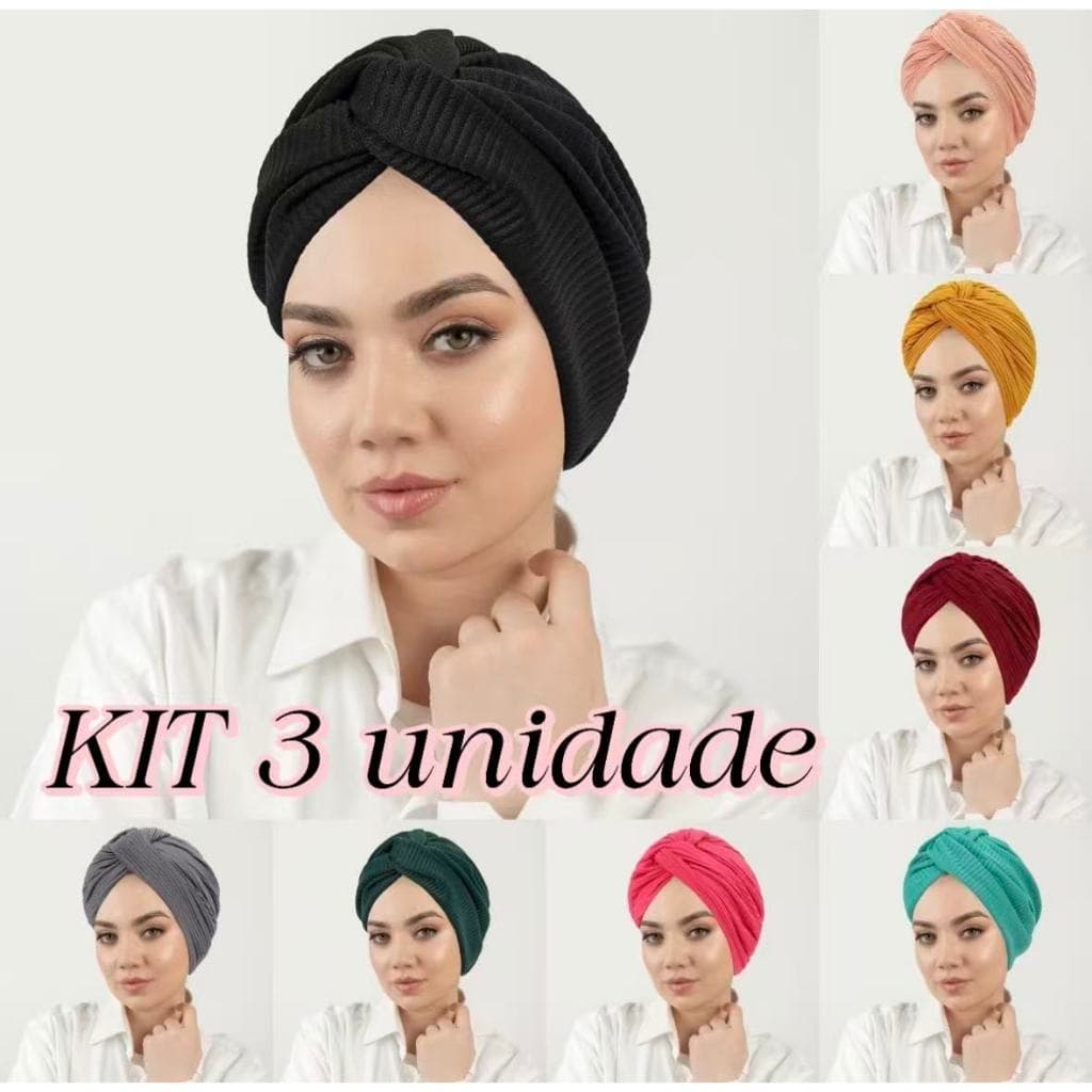 Kit 3  Turbantes Indianos Femininos – Acessórios Elásticos para Ioga e Moda Casual