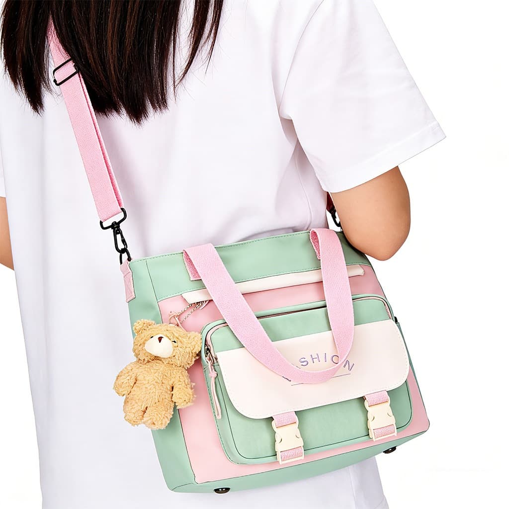 Bolsa Tiracolo Grande De Ombro Transversal De Mochila Feminina Escolar Passeio Kit Escolar Infantil