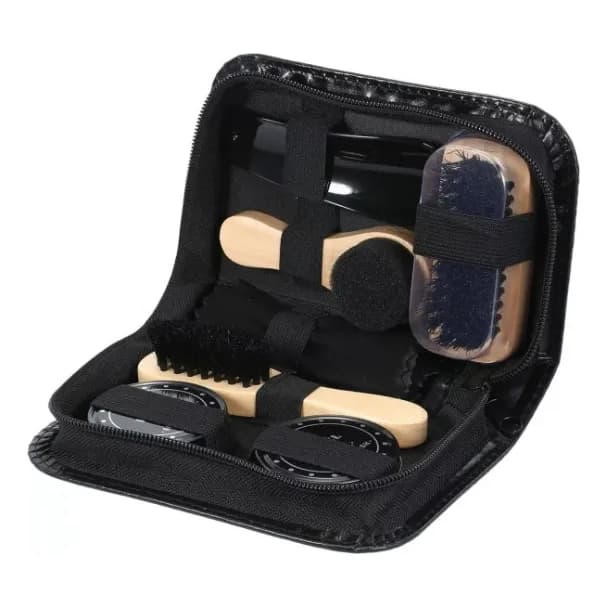 Kit Estojo Para Engraxar Sapatos Com 7 Peças