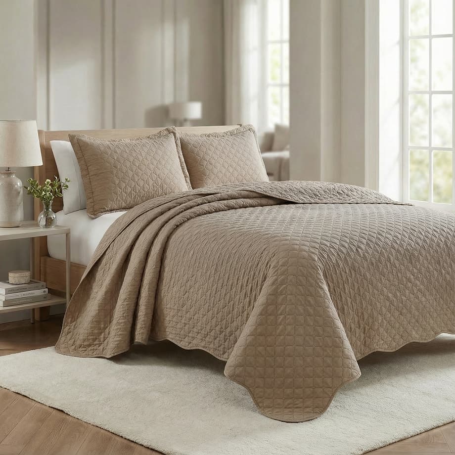 Kit Cobre Leito Colcha King 3 Peças  Porta Travesseiro Fronha Luxo