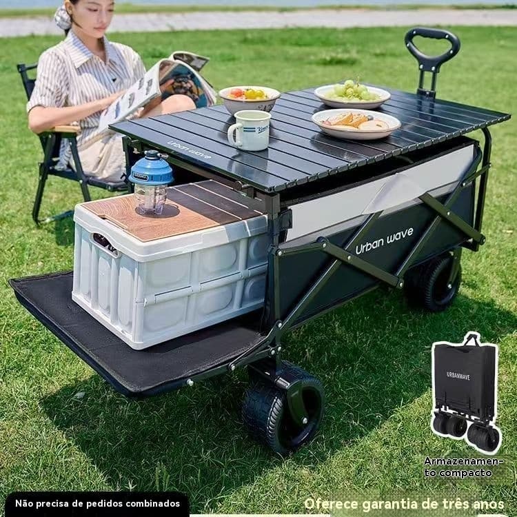 120L Carrinho Multiuso Para Camping Até 150kg Dobrável