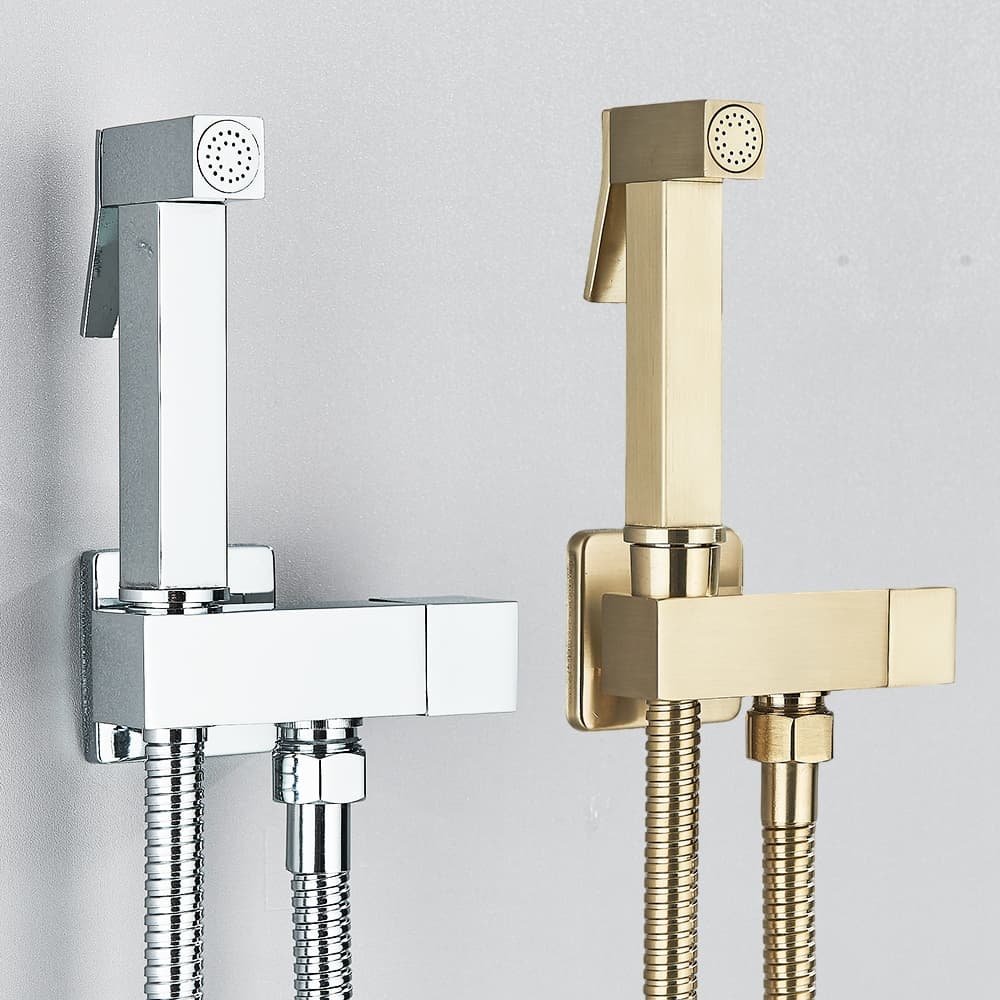 Kit De Ducha Higiênica 100% Aço Inoxidável Para Banheiro,Montado Na Parede Com 1.20m Mangueira, 1/2