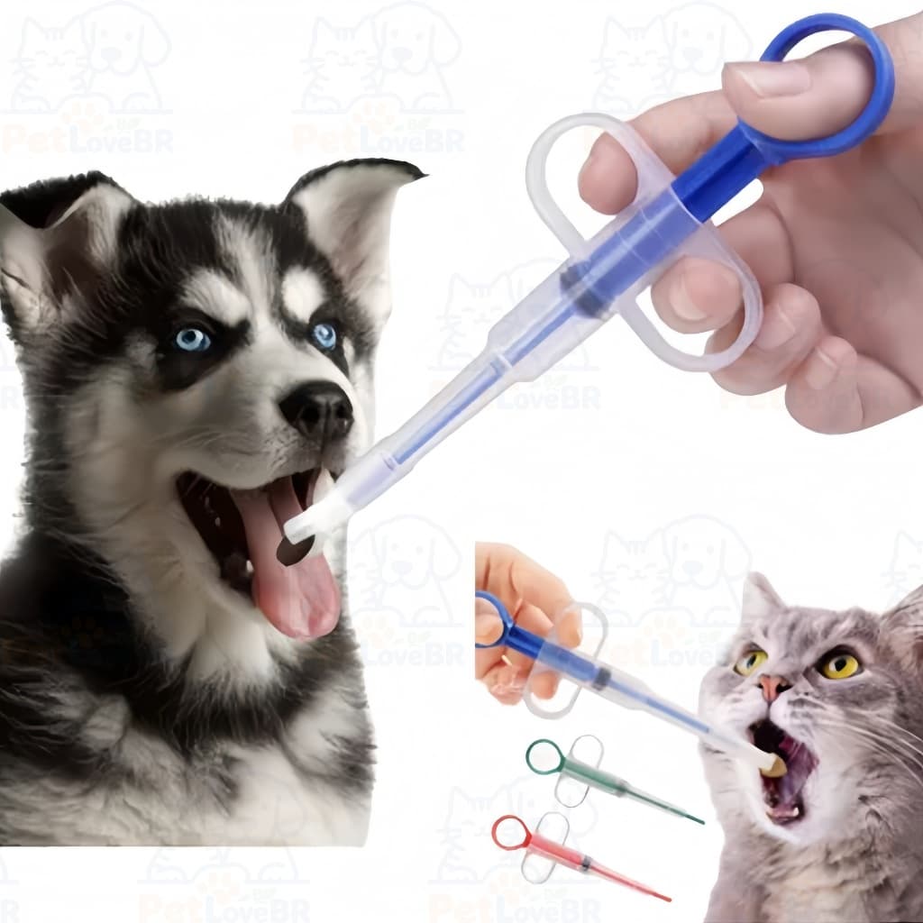 Aplicador De Comprimidos remédios Alimentador Pet Seringa Para Cães e Gatos