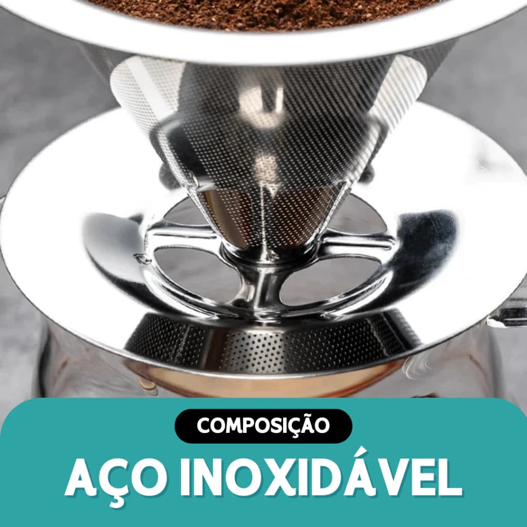 Coador Filtro Café Inox 102/103 Pegador Com Silicone - Peneiro Aço Reutilizável - Promoção