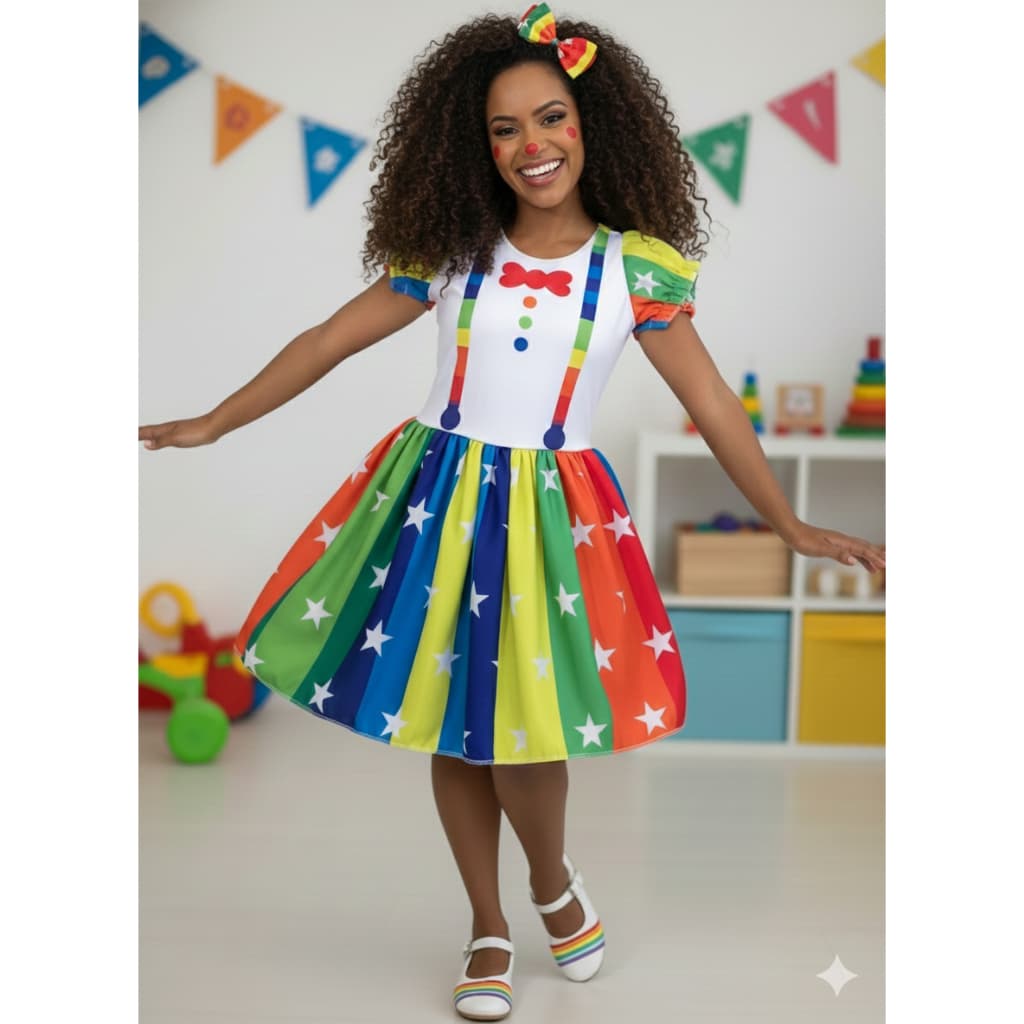 Fantasia Palhacinha Feminina e Palhacinho Masculino