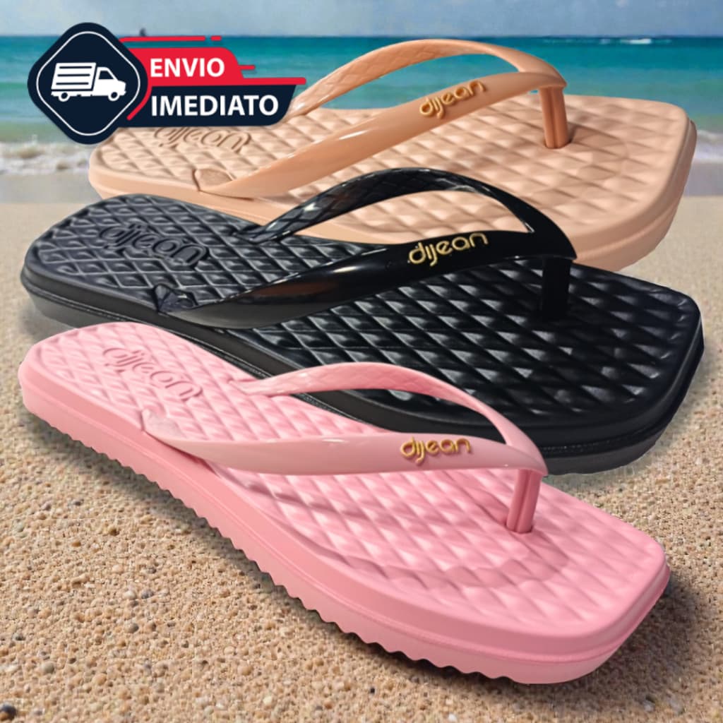Chinelo Dijean Rasteira Feminino Sandália Macia Ortopédico Original Para Esporão Fascite Confortável