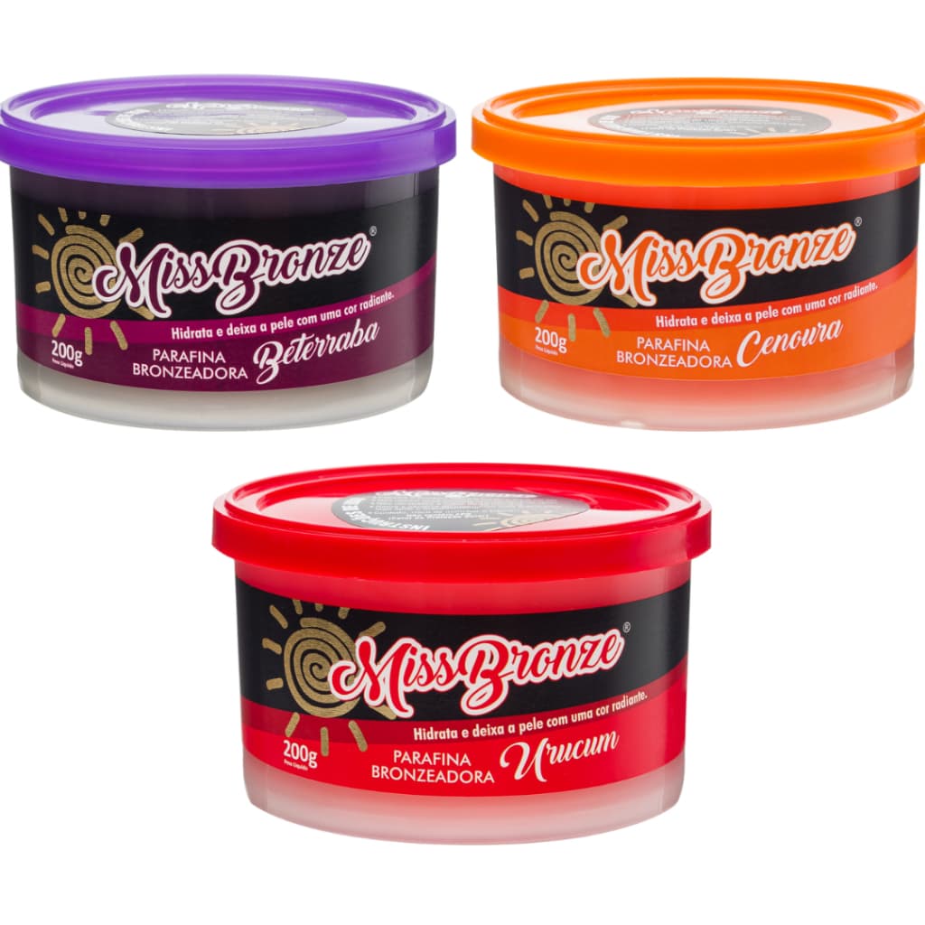 Parafina Miss Bronze 200g – Bronzeado Natural, Pele Hidratada e Efeito Dourado