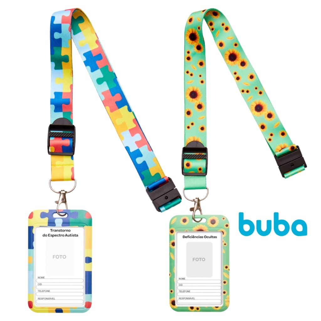 Crachá Identificação Espectro Autista e Girassol Buba