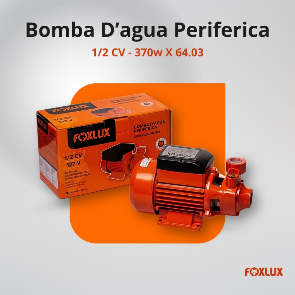 Bomba D'Água Periférica Foxlux 0,5 Cv 6403
