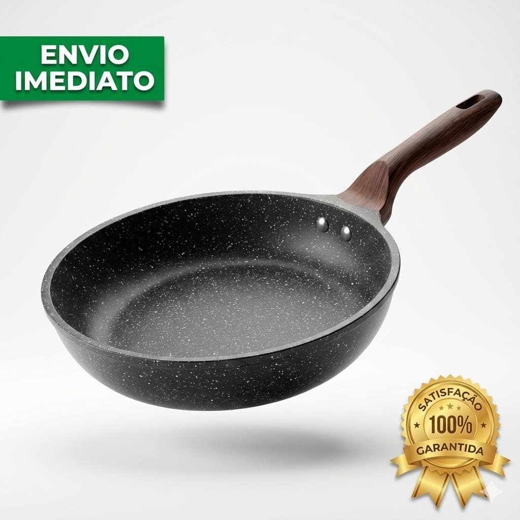 Frigideira Antiaderente Cerâmica 26 ou 28cm C/Cabo Ergonômico para Cozinhar sem Grudar