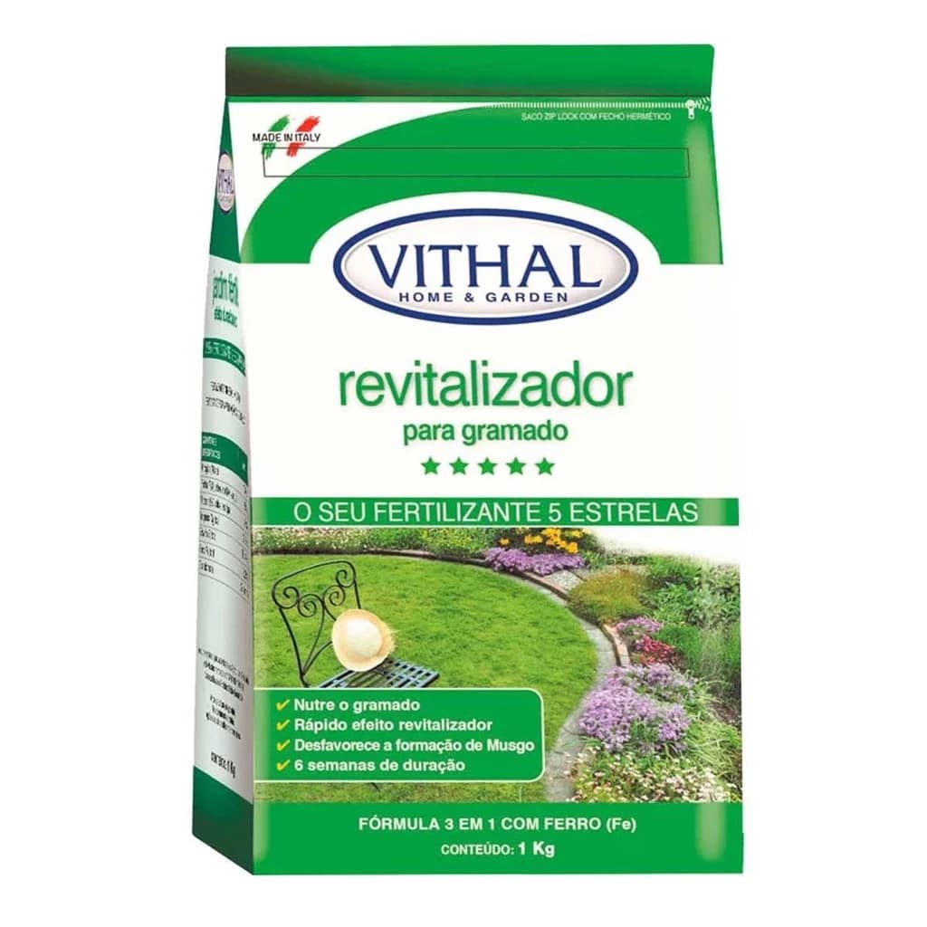 Fertilizante Revitalizador Para Gramado - 1kg Vithal - Gramado sempre brilhante