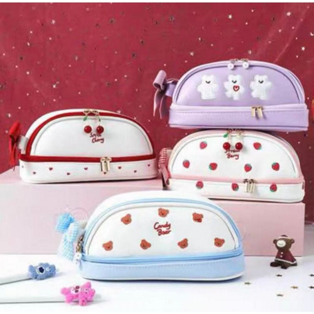 Estojo De Lápis PU Dupla Camada De Grande Capacidade -- Luna