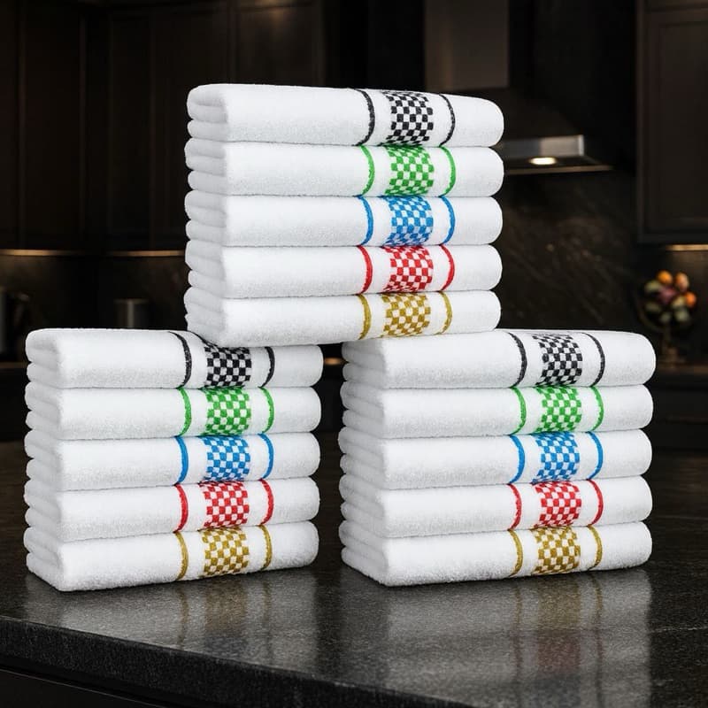 Kit c/ 15 Panos De Prato Atoalhado Premium 45x70 Cm 100% Algodão Cozinha Felpudo Jacquard