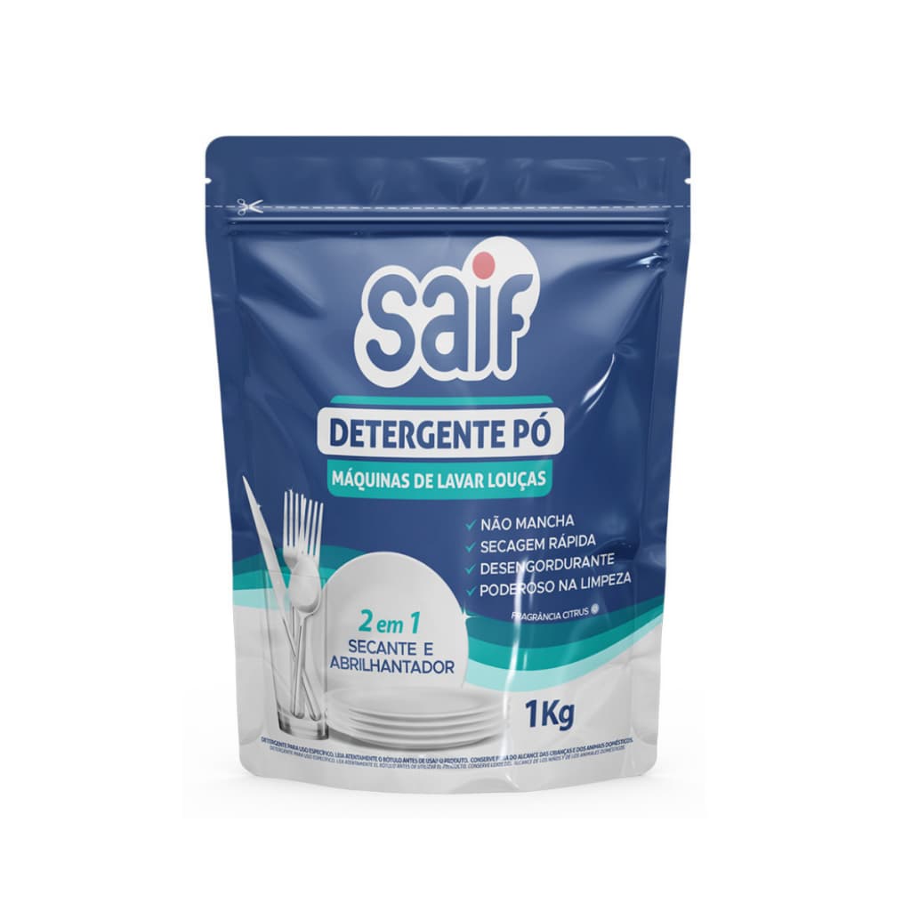 Detergente em Pó 1KG Lava Louças Saif