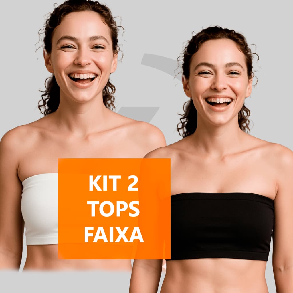 Kit 2 Top Faixa Suplex Feminino Fit Academia Treino Corrida Sem Bojo Com Forro Cores Variadas Moda Fitness