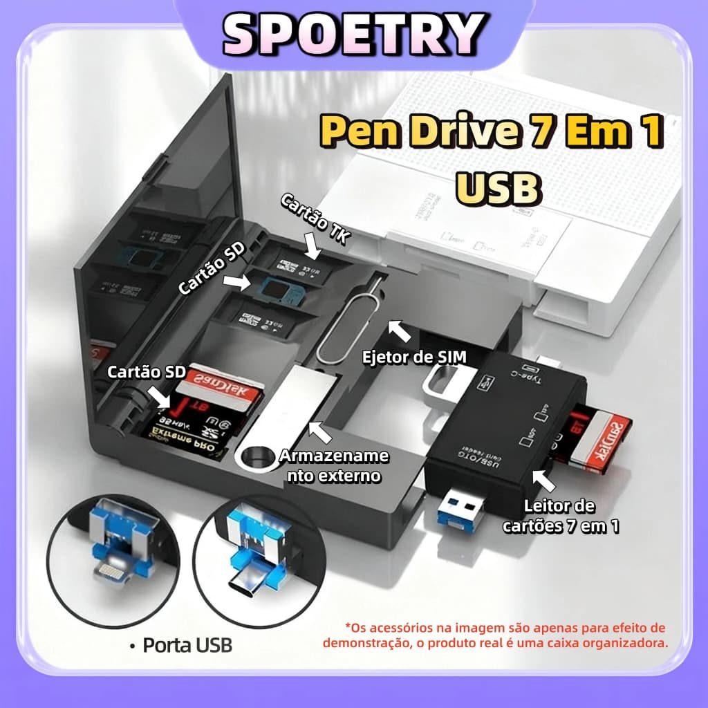 HUB 7 em 1 Tipo C USB HDTV 4K 30Hz Vídeo USB 3.0 USB 2.0 SD TF Cartão Slot Leitor de Dados USB-C