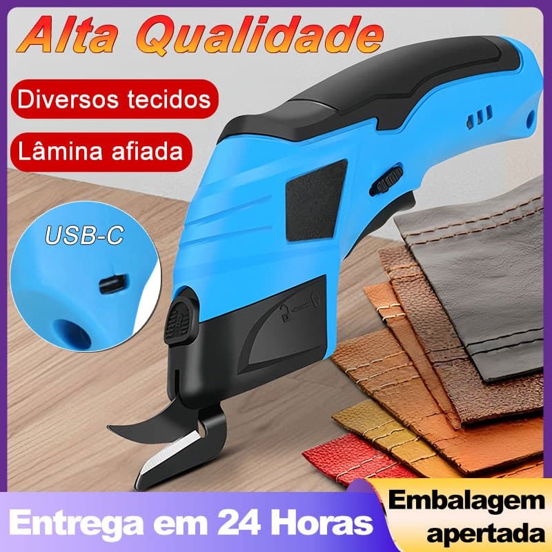 Tesoura Elétrica Sem Fio Recarregável Portátil Multifuncional - Para Tecido e Papelão