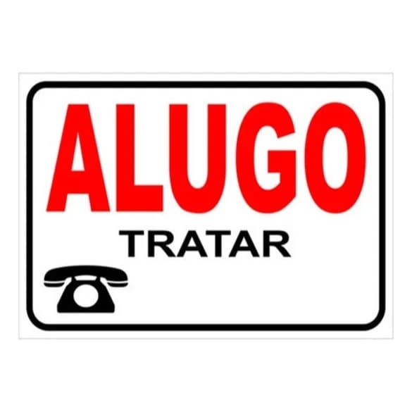 1 Placa De Sinalização Portões Alugo Tratar 30x20 Plástico