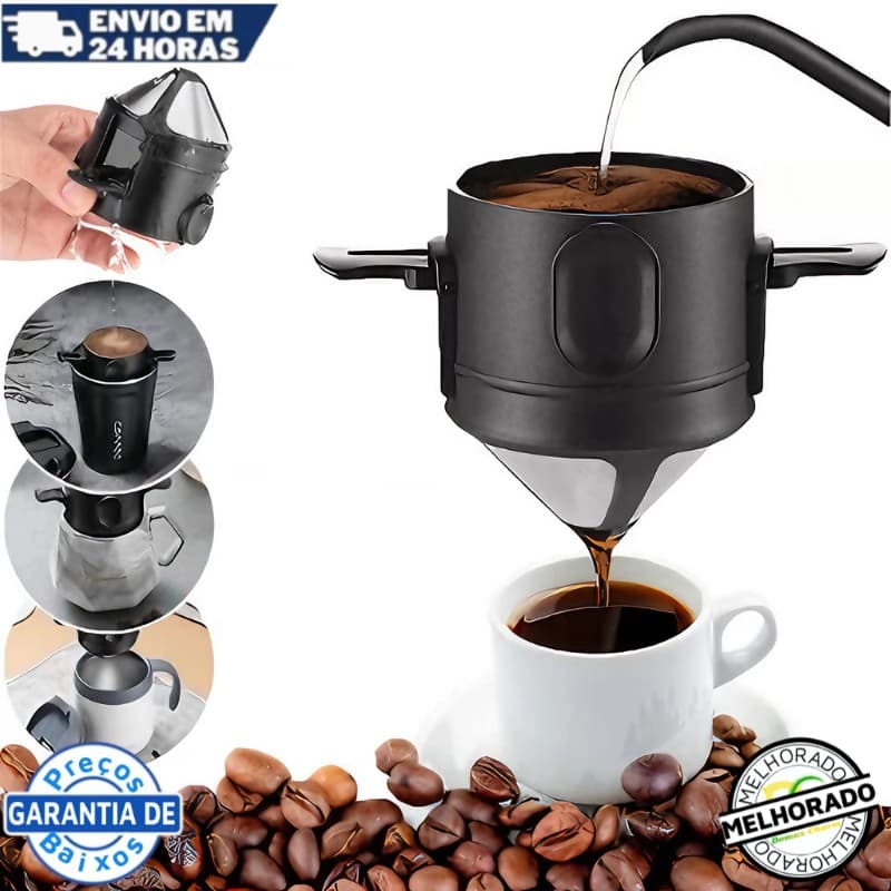 Mini Filtro De Café Chá Coador De Café Sem Papel Reutilizável Portátil Inox