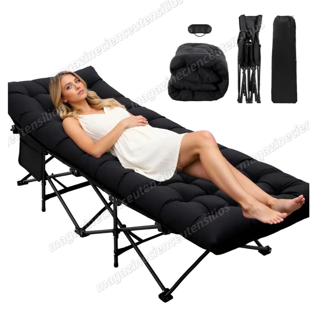 Cama de acampamento dobrável portátil, com colchão 190 cm x 67 cm x 36 cm