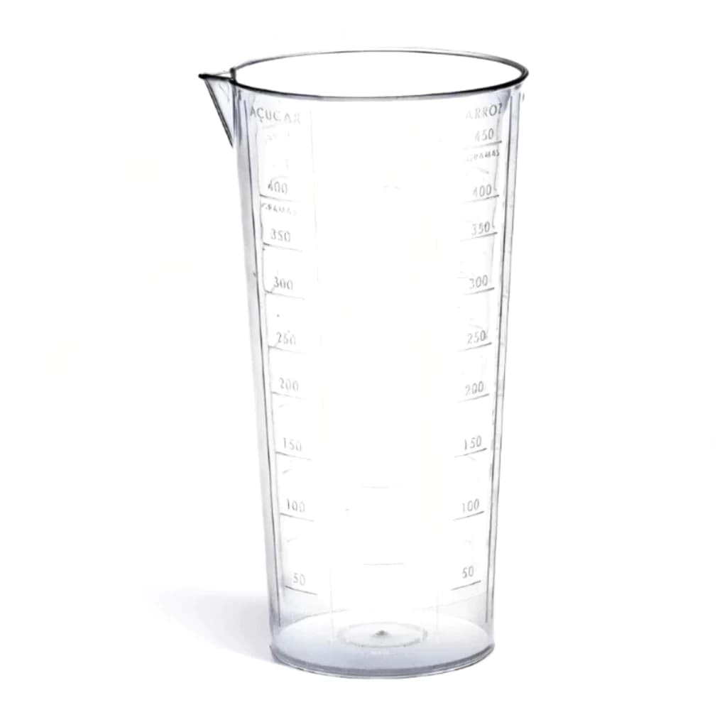 Copo Medidor Graduado de Cozinha 500ml em Relevo com Bico Multiuso Dosador de Plástico com Medida