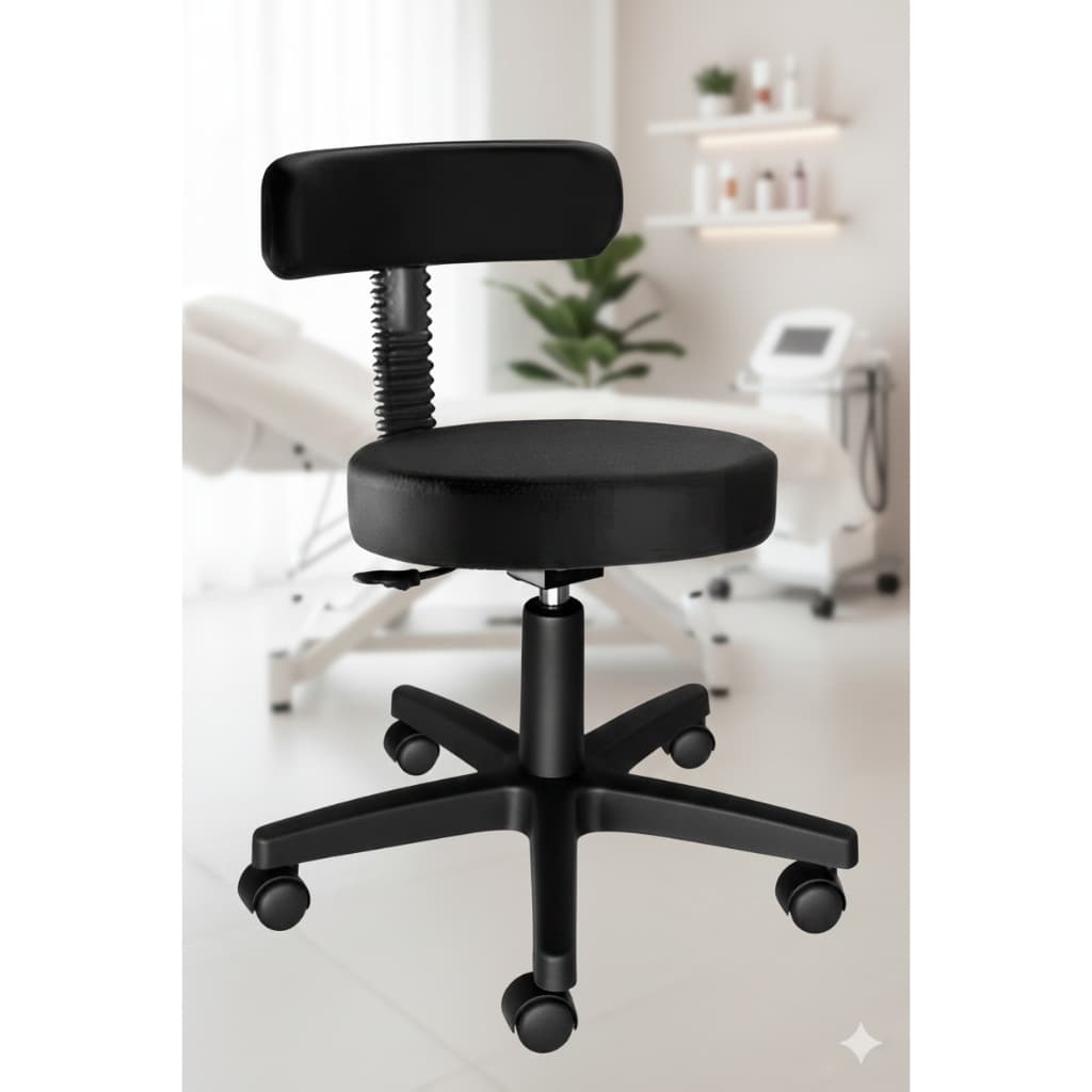 Cadeira Mocho Profissional Regulável Estética Manicure Tatuador Com Encosto Confortável - Direto de Fábrica