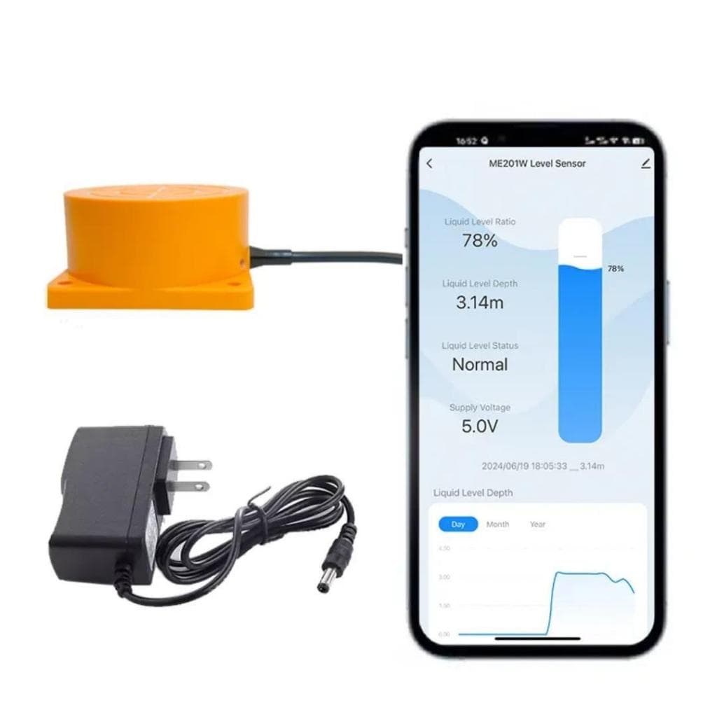 Sensor Medidor Tempo Real de Reservatório de Caixa d' Água Ultrassônico Wi-Fi com App Tuya Alexa Cisterna Smart