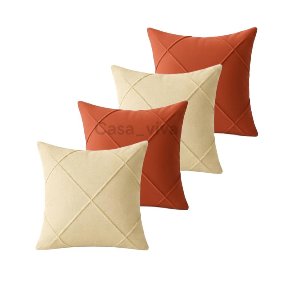 Kit 4 Capas de Almofada Suede Drapeadas 45x45 com Zíper Invisível – Acabamento Premium