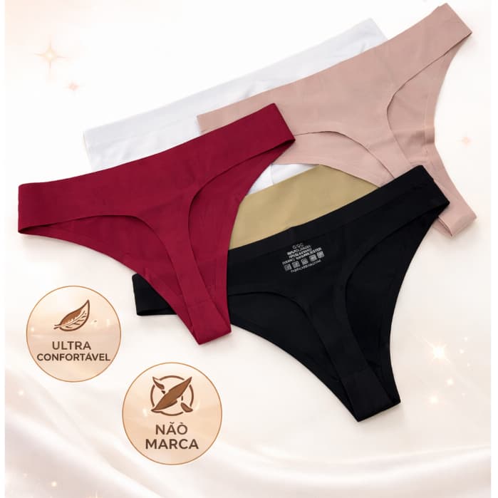 Kit Calcinhas Fio Dental Sem Costura – Corte a Laser, Conforto Total