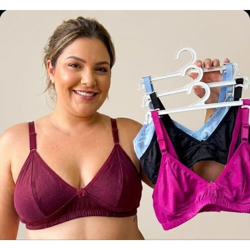 Kit 5 Sutiã Top Poliamida Premium Poliester Regulável Sem Bojo