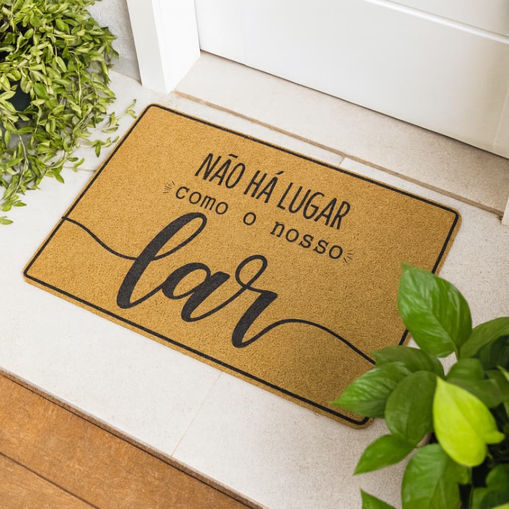 Capacho Bem Vindo Tapete Porta de Entrada Lar Doce Lar Impermeável Decorativo Frases Casa
