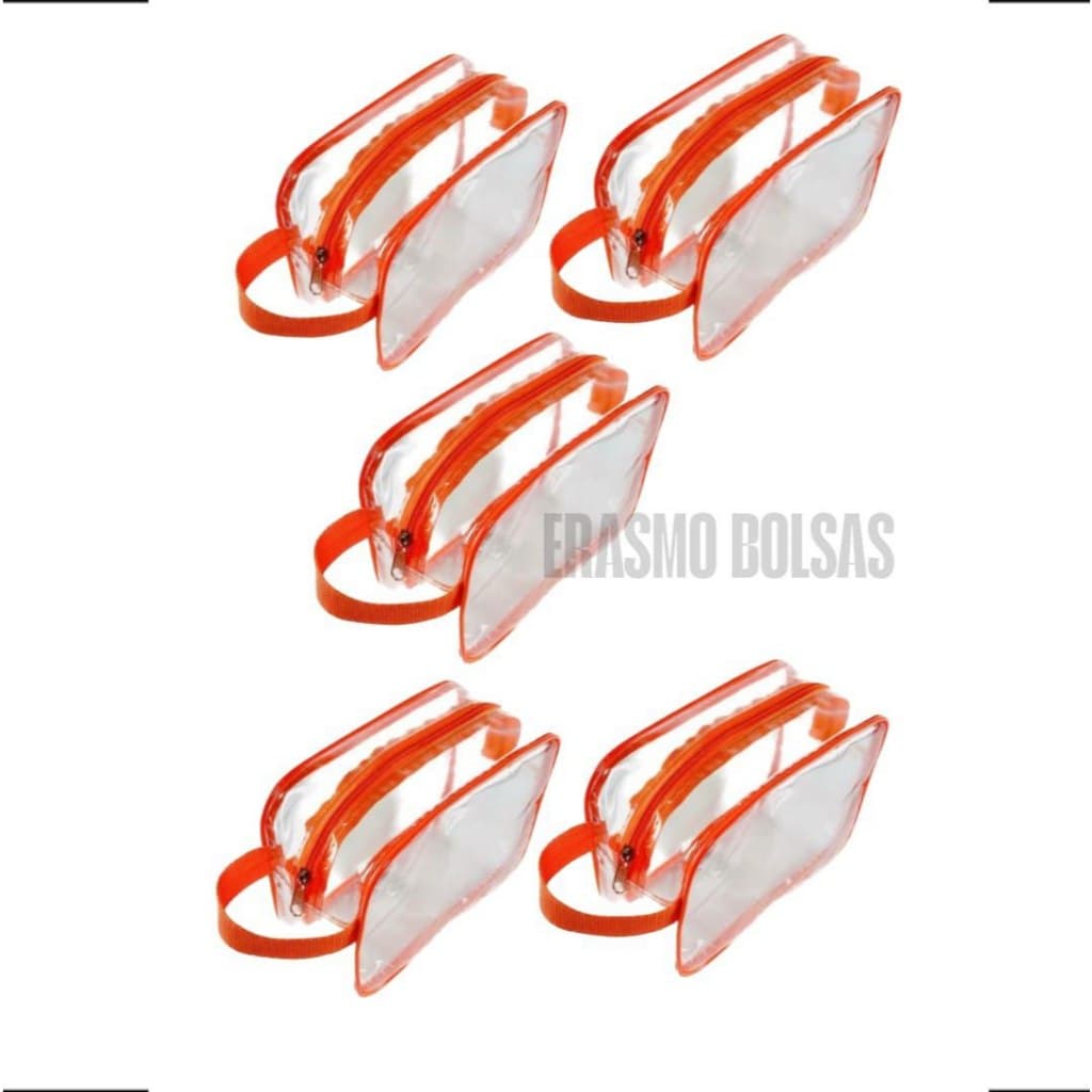 Indicado Kit Nécessaires 5 Unidades 20x15x8 Transparente cristal Pequena