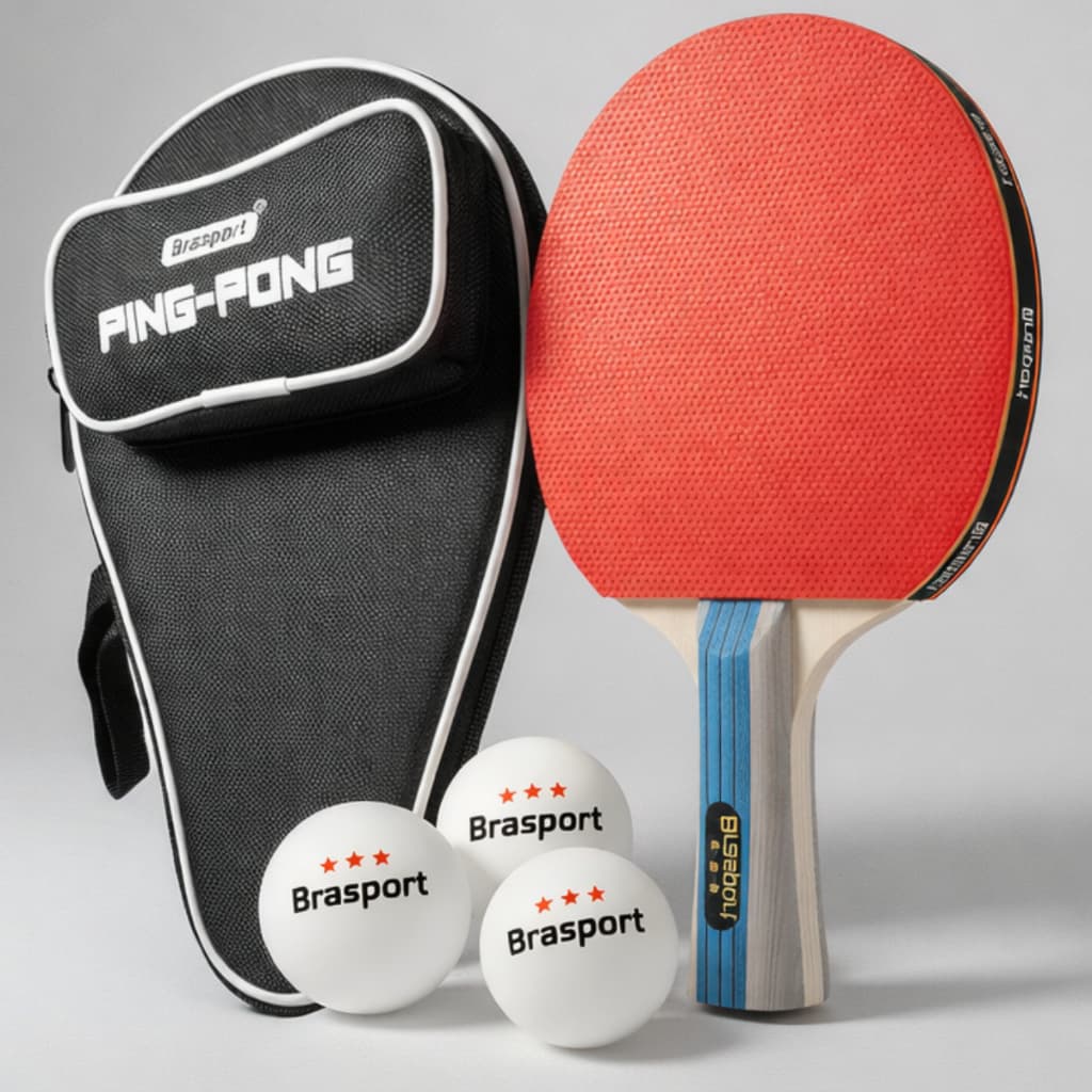 Raquete Profissional Com Estojo 3 Bolinhas Para Ping Pong Tênis de Mesa Jogo Esporte Bolas Sem Rede