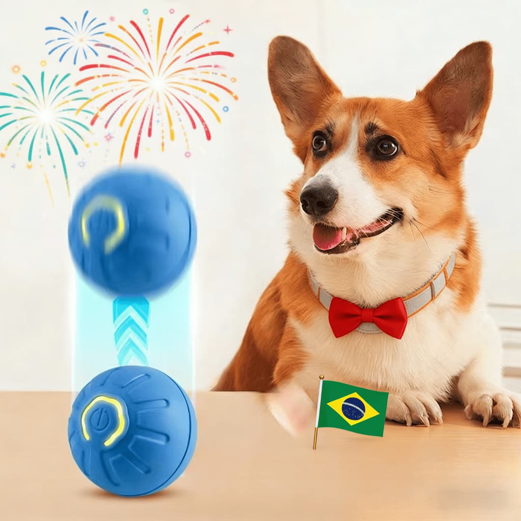 Bolinha Eletrônica Automática para Cachorro | Brinquedo Ativo Recarregável USB | Movimento Aleatório
