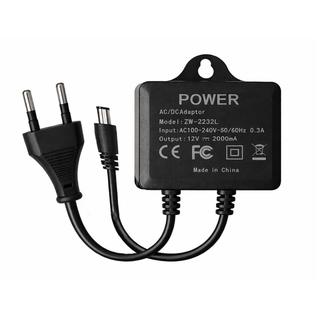 Fonte pra camera segurança ZW-2223 esm-001 sd1202 preta 12v 2A prova d'agua ICsee yoosee jortan B42