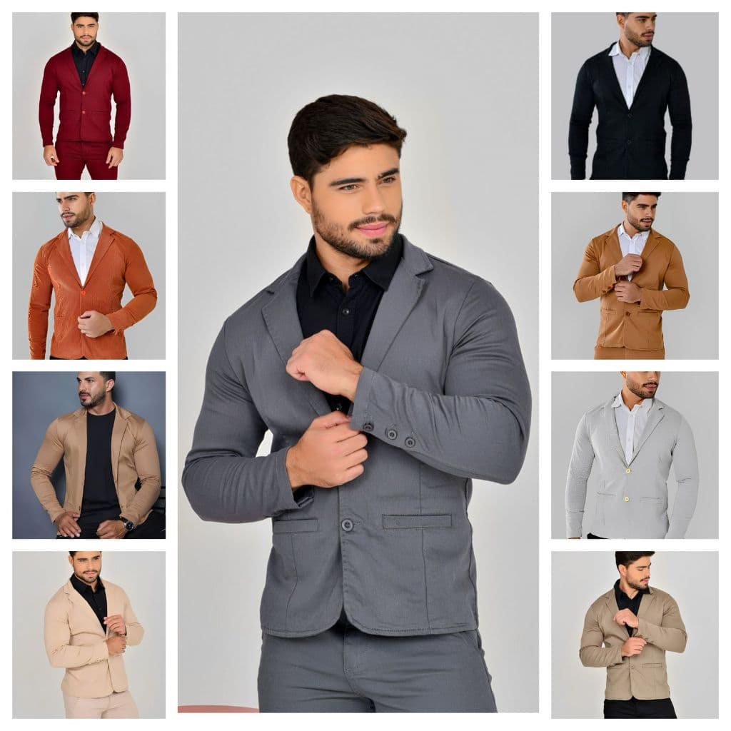 Blazer Masculino Slim Fit Moderno Elegante Elastano casual