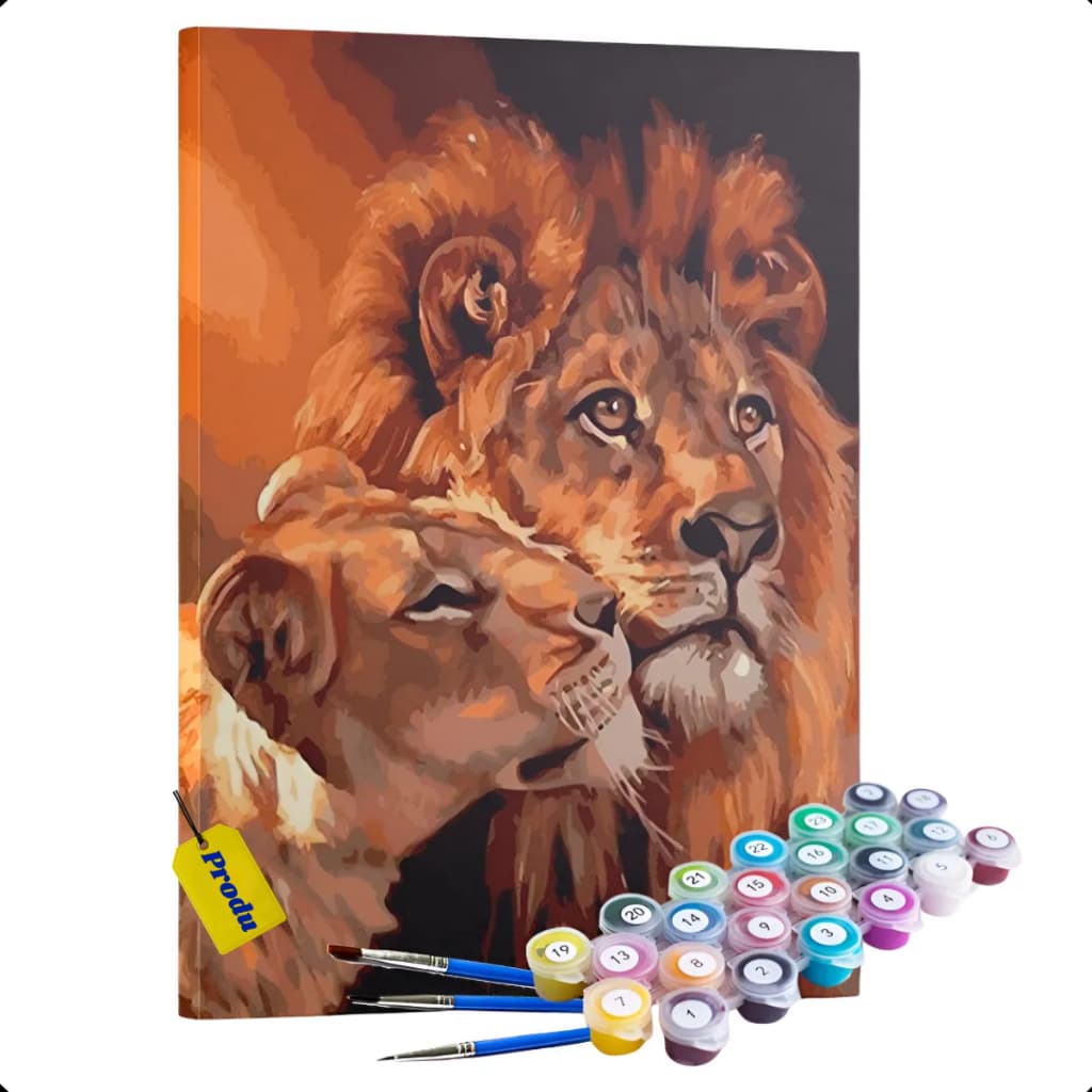 Kit Pintura Numerada Tela 50x40cm Anti Estresse Tinta Acrílica Pincéis Hobby Terapêutico Produ